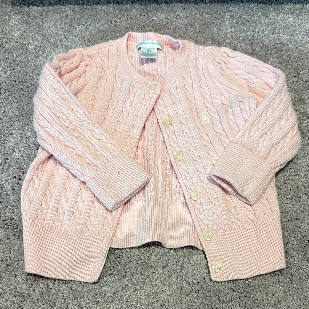 Ralph Lauren Light Pink Cable Knit Sweater